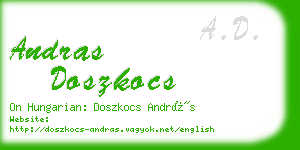 andras doszkocs business card